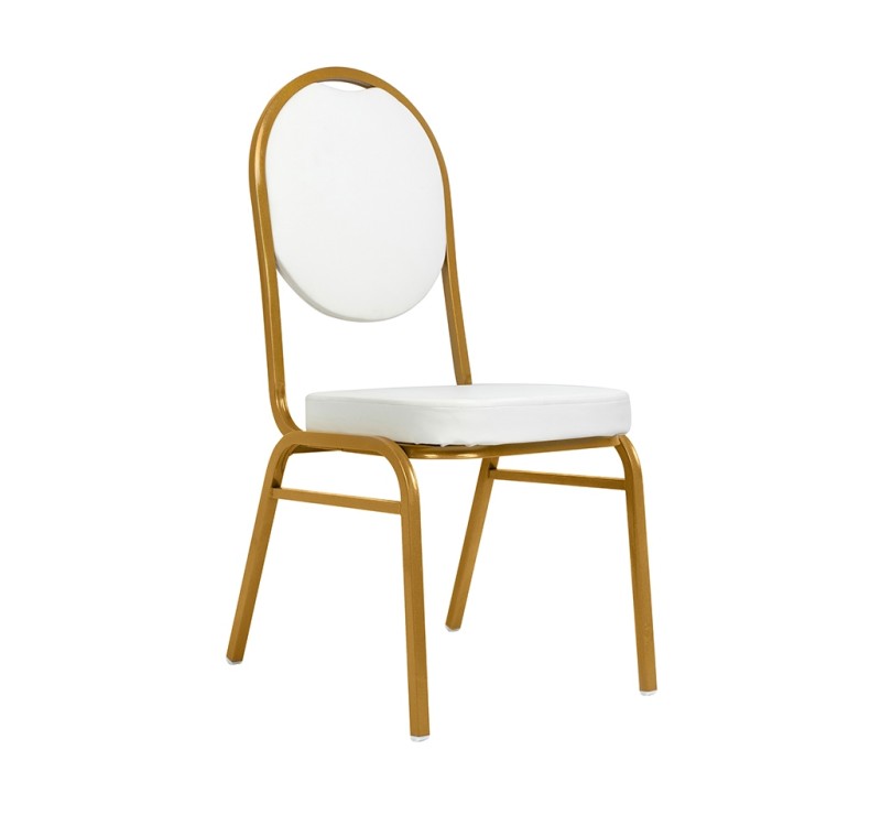 Krzesło bankietowe / konferencyjne        HESTIA białe / złote