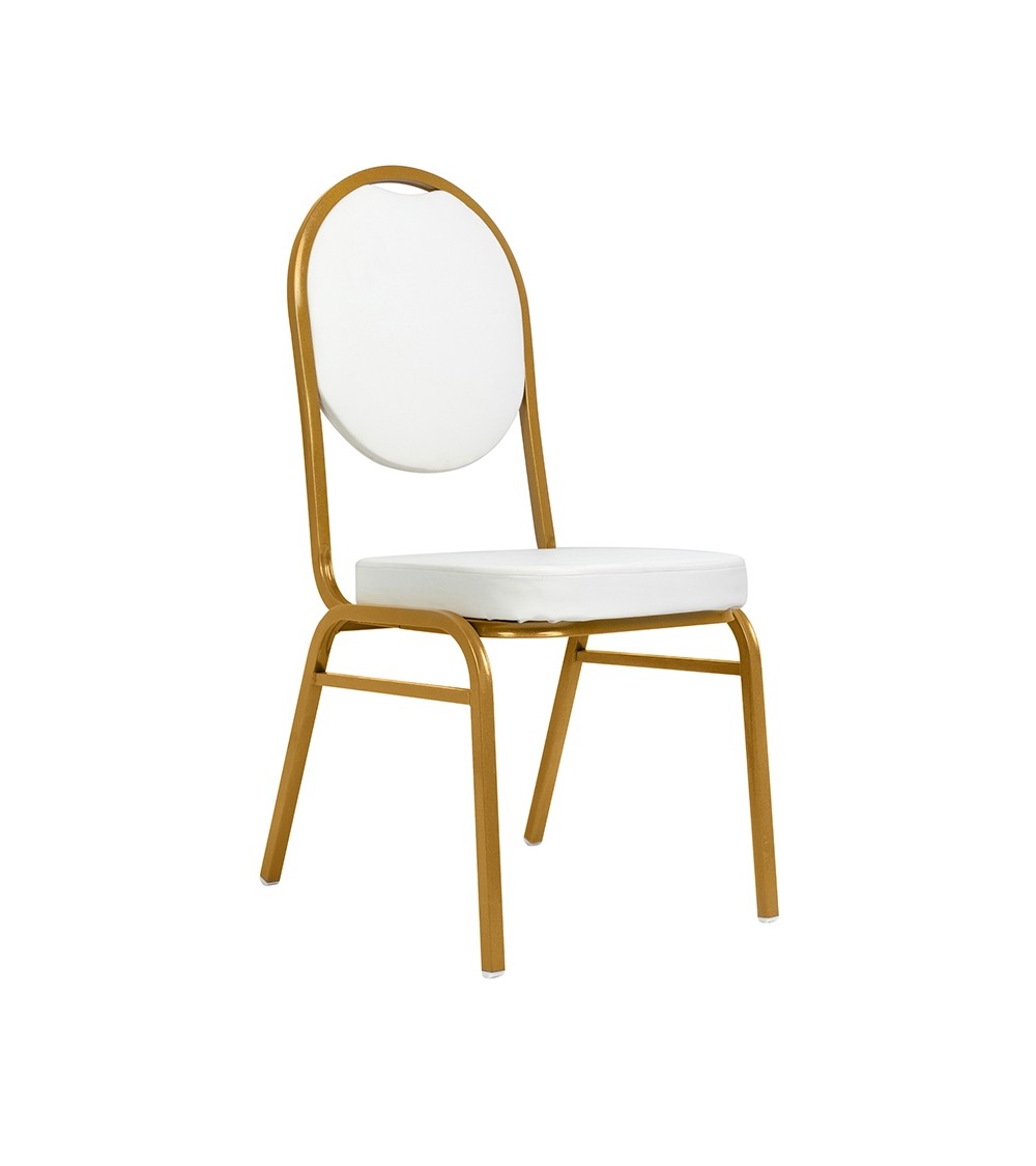 Krzesło bankietowe / konferencyjne        HESTIA białe / złote