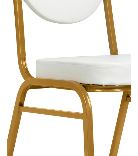 Krzesło bankietowe / konferencyjne        HESTIA białe / złote
