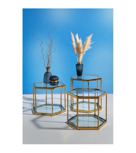 KARE stolik COMB GOLD 55 złoty