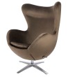 Fotel EGG SZEROKI VELVET ciemny brąz.81  - welur, podstawa stal