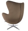 Fotel EGG SZEROKI VELVET ciemny brąz.81  - welur, podstawa stal