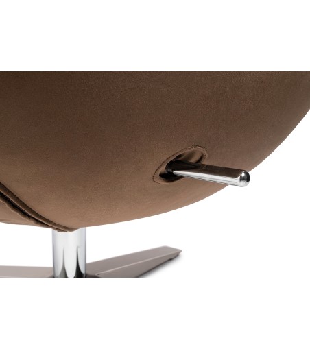 Fotel EGG SZEROKI VELVET ciemny brąz.81  - welur, podstawa stal