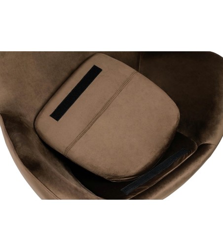 Fotel EGG SZEROKI VELVET ciemny brąz.81  - welur, podstawa stal