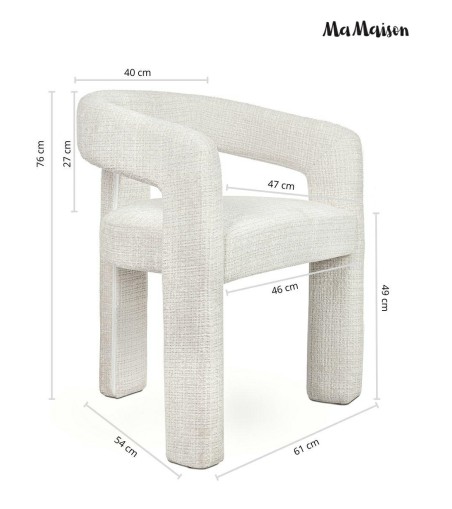MaMaison krzesło LOGAN białe