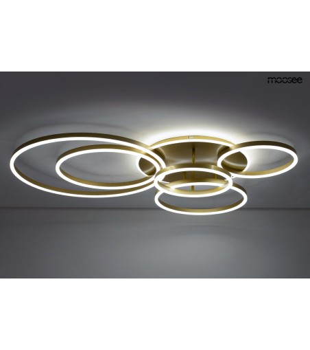 MOOSEE lampa sufitowa / plafon RINGS 6    złota