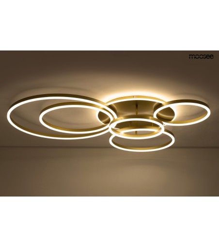 MOOSEE lampa sufitowa / plafon RINGS 6    złota