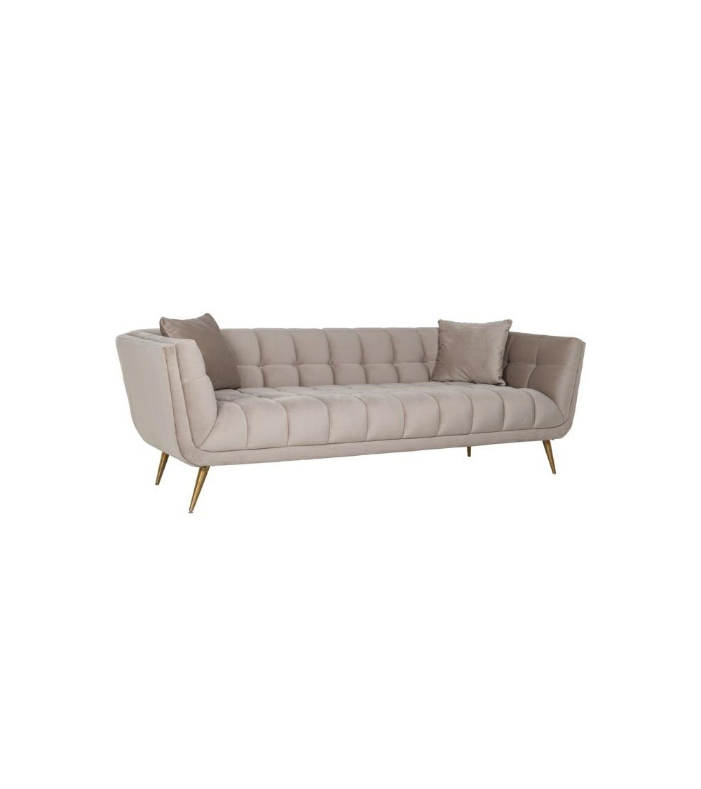 RICHMOND sofa HUXLEY KHAKI - welur, szczotkowane złoto