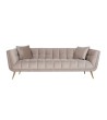 RICHMOND sofa HUXLEY KHAKI - welur, szczotkowane złoto