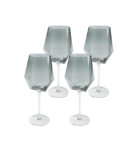 KARE komplet 4 kieliszków do wina         DIAMOND SMOKE 660 ml