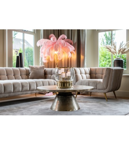 RICHMOND sofa HUXLEY KHAKI - welur, szczotkowane złoto