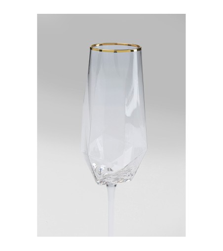 KARE komplet 4 kieliszków do szampana     DIAMOND RIM 360 ml