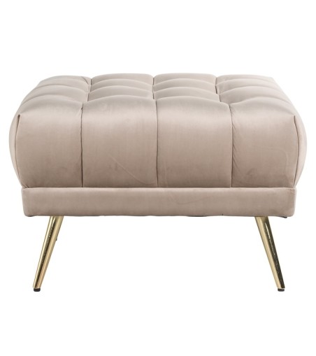 RICHMOND pufa HUXLEY KHAKI - welur, szczotkowane złoto