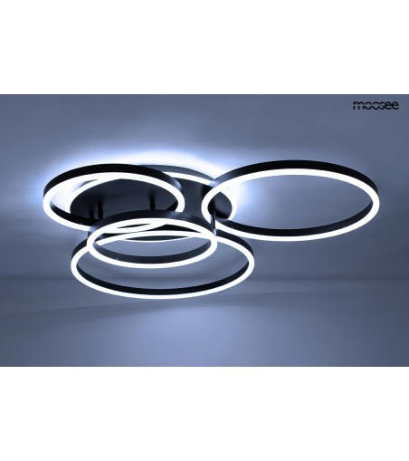 MOOSEE lampa sufitowa / plafon RINGS 5    czarna