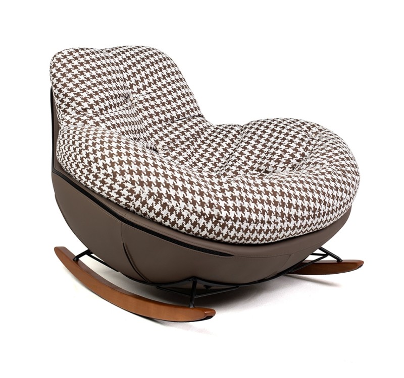 Fotel bujany FATTY brązowa pepitka