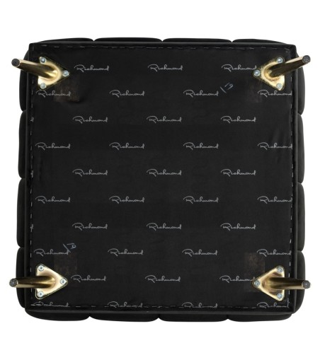 RICHMOND pufa HUXLEY ANTRACIET - welur, szczotkowane złoto