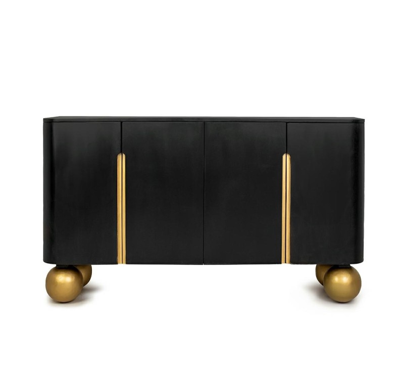 MaMaison komoda ORGANIC 150 czarna /      złota / drewno