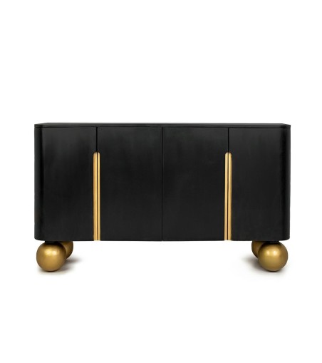 MaMaison komoda ORGANIC 150 czarna /      złota / drewno