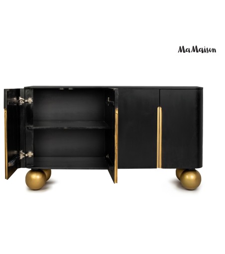 MaMaison komoda ORGANIC 150 czarna /      złota / drewno