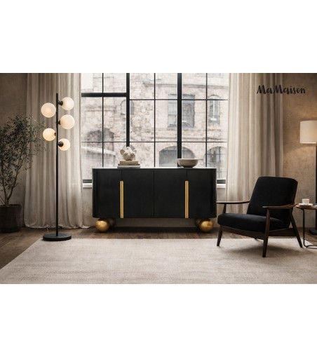 MaMaison komoda ORGANIC 150 czarna /      złota / drewno