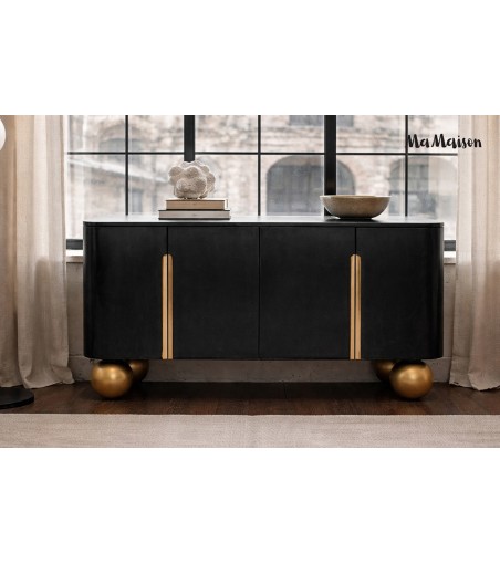 MaMaison komoda ORGANIC 150 czarna /      złota / drewno