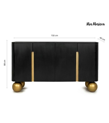 MaMaison komoda ORGANIC 150 czarna /      złota / drewno