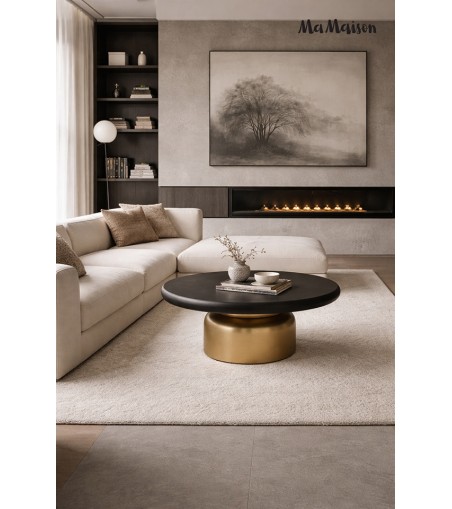 MaMaison stolik kawowy LEONARDO 91 złoty  / czarny