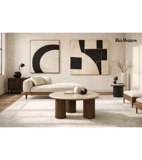 MaMaison stolik kawowy RAGNO 68 marmur    / drewno