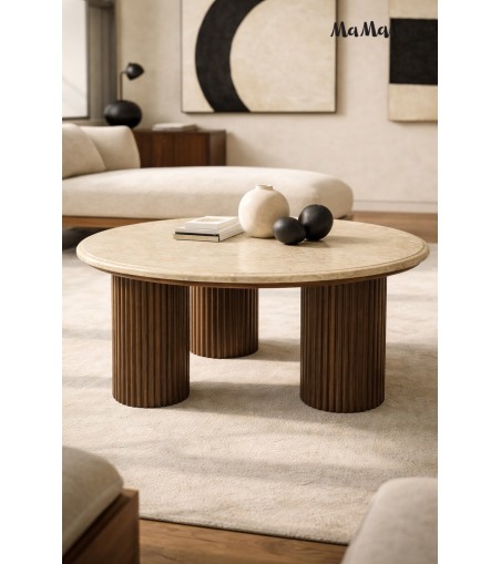 MaMaison stolik kawowy RAGNO 68 marmur    / drewno