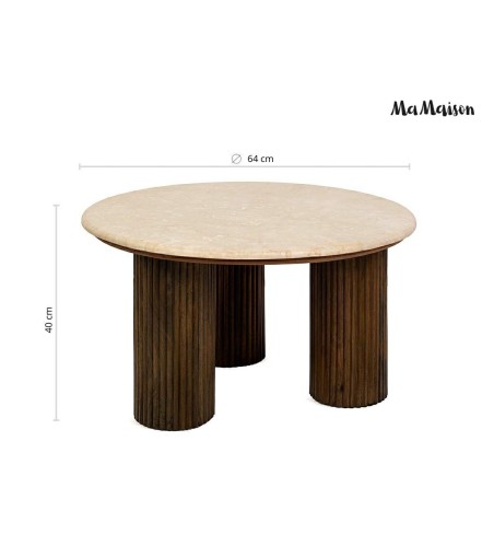 MaMaison stolik kawowy RAGNO 68 marmur    / drewno