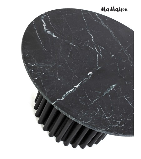 MaMaison stolik kawowy LEVANTE 75 czarny  marmur / drewno
