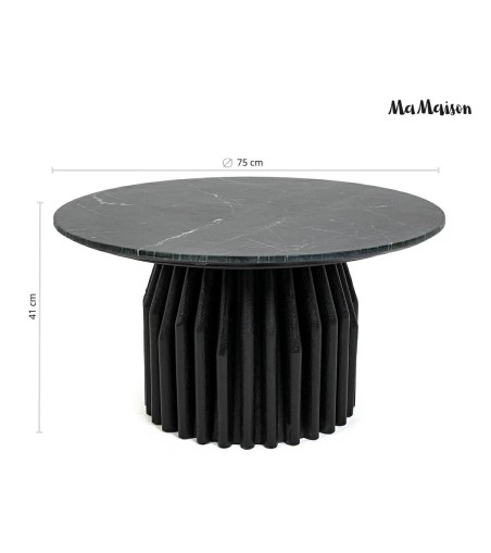 MaMaison stolik kawowy LEVANTE 75 czarny  marmur / drewno