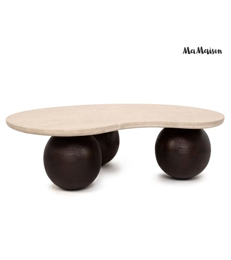 MaMaison stolik kawowy ORGANIC 106        trawertyn / drewno