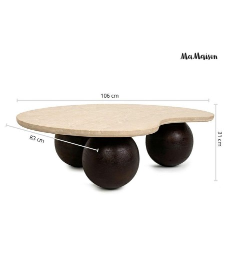 MaMaison stolik kawowy ORGANIC 106        trawertyn / drewno