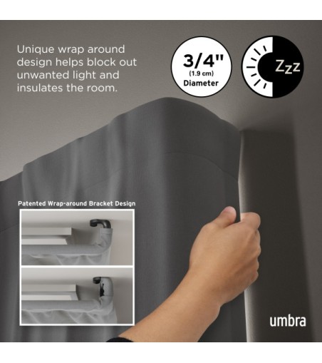 UMBRA karnisz TWILIGHT 168 - 365 cm       czarny mat