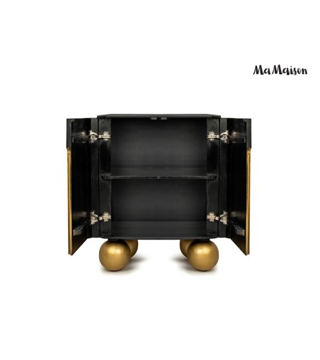 MaMaison komoda ORGANIC SHORT 89 czarna   / złota / drewno