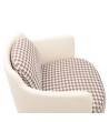 Fotel VENICE tkanina pepitka              biało-brązowa - złota podstawa, beżowa ekoskóra