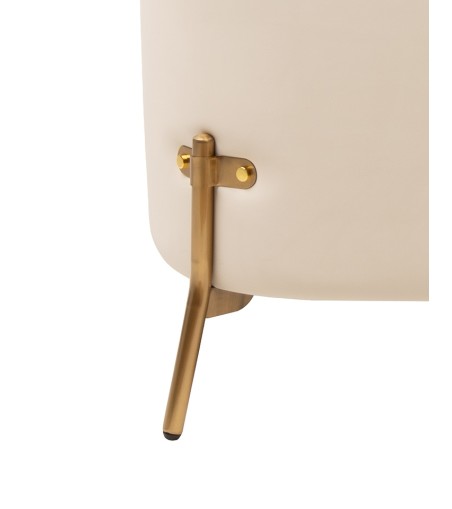 Fotel VENICE tkanina pepitka              biało-brązowa - złota podstawa, beżowa ekoskóra