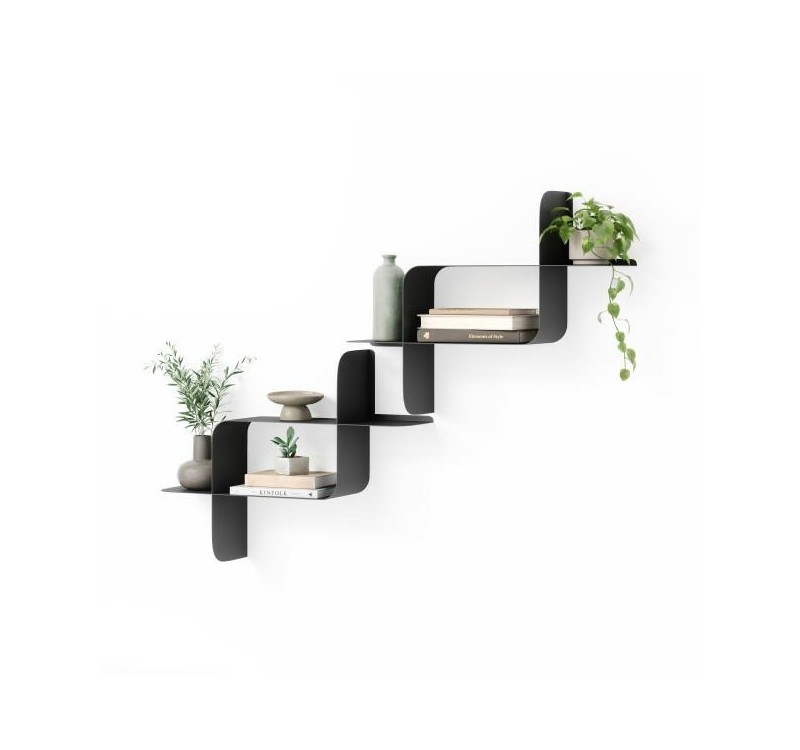 UMBRA zestaw 2 półek ściennych MONTAGE    czarny