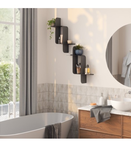 UMBRA zestaw 2 półek ściennych MONTAGE    czarny