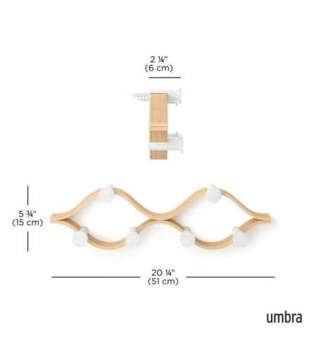 UMBRA wieszak MONTAGE 6 biały /           naturalny