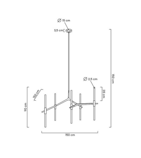 MOOSEE lampa wisząca CANDELABR 10 czarna