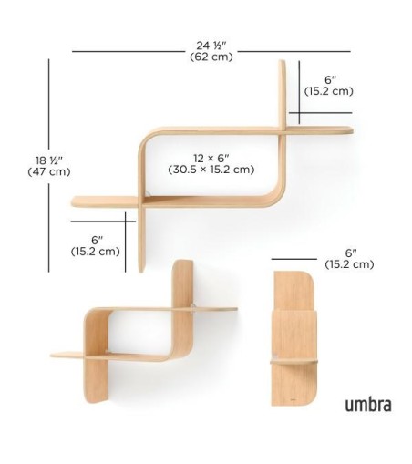 UMBRA półka ścienna MONTAGE brązowa