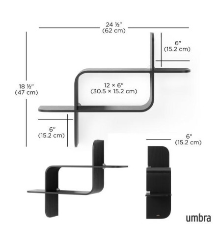 UMBRA półka ścienna MONTAGE czarna