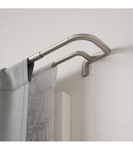UMBRA karnisz TWILIGHT DOUBLE 76 - 213    cm srebrne