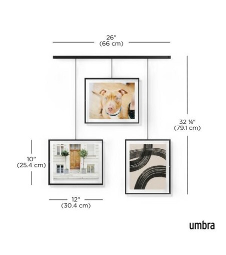 UMBRA zestaw 3 ramek do zdjęć EXHIBIT     8-10 cm czarny