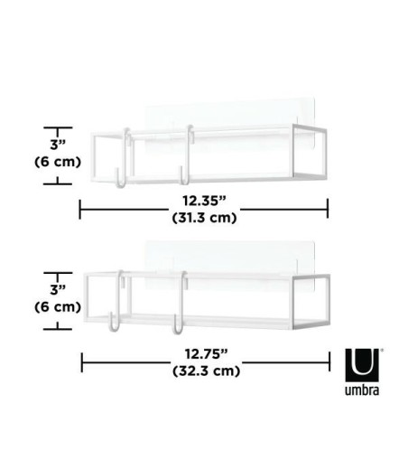 UMBRA zestaw 2 półek prysznicowych        CUBIKO biały