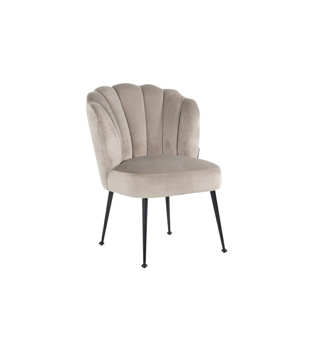 RICHMOND krzesło PIPPA KHAKI - welur,     podstawa czarna