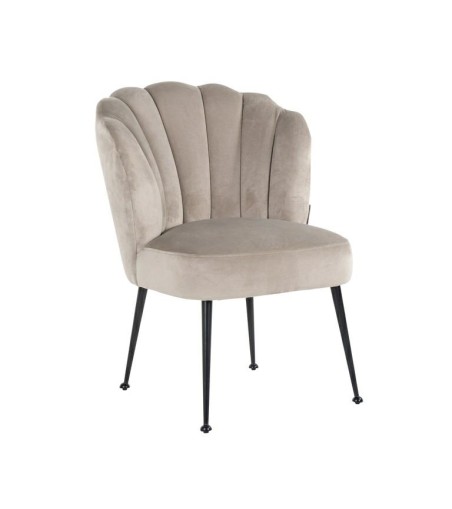 RICHMOND krzesło PIPPA KHAKI - welur,     podstawa czarna