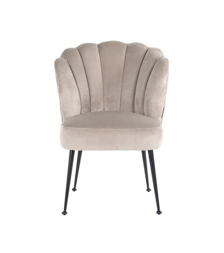 RICHMOND krzesło PIPPA KHAKI - welur,     podstawa czarna